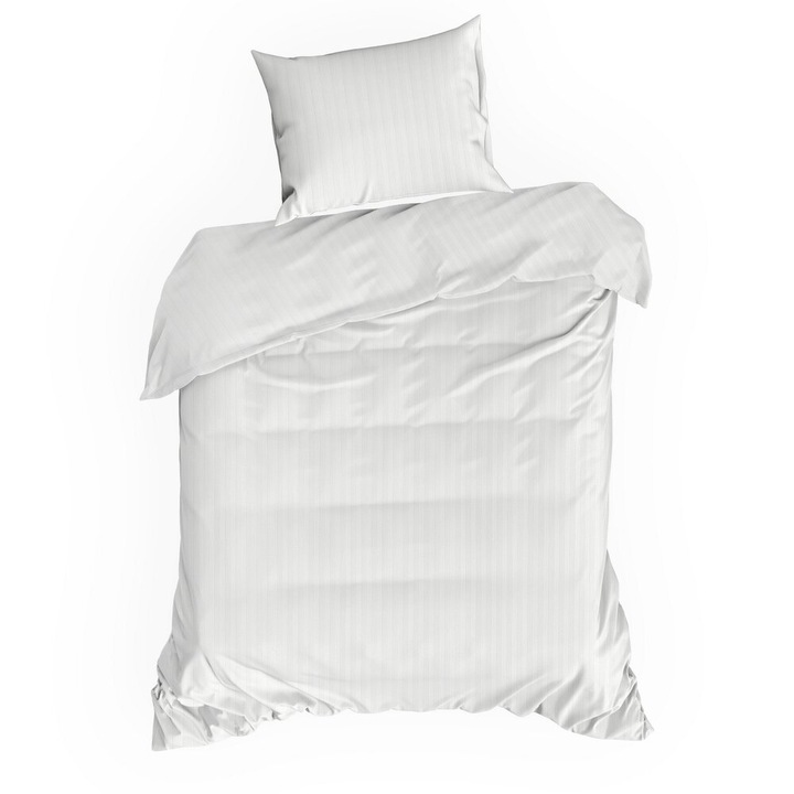 VERA szatén ágynemű 140x200 Eurofirany fehér csíkos