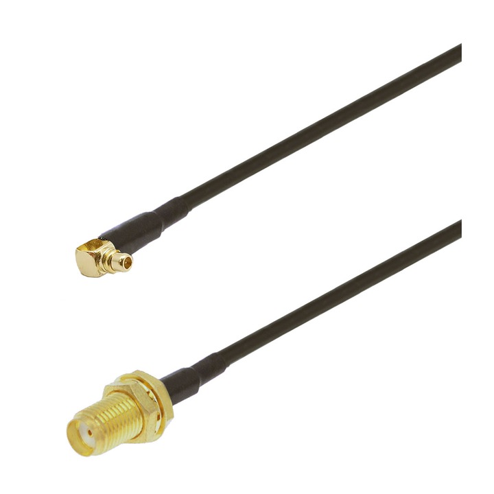 Cablu adaptor RF pigtail MMCX male SMA female 50cm pentru conectare modem la antena GSM 3G 4G GPS WIFI LORA