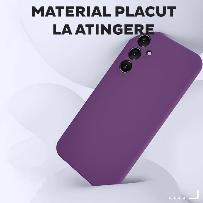 Set Husa si Folie pentru Samsung Galaxy A16 5G DaDen, Interior microfibra, Silicon, Protectie Sporita, Folie din sticla securizata, Mov inchis