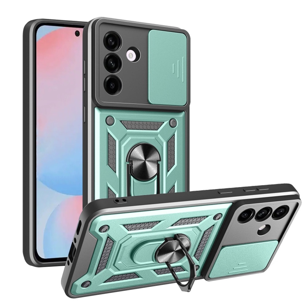 Husa pentru Samsung Galaxy A56 DaDen® Hybrid Armor Kickstand, Slider Camera, Antisoc, Protectie Superioara, Verde