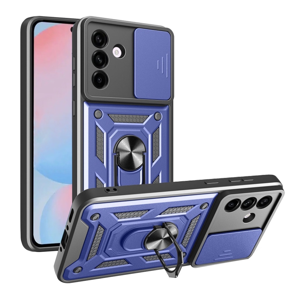 Husa pentru Samsung Galaxy A56 DaDen® Hybrid Armor Kickstand, Slider Camera, Antisoc, Protectie Superioara, Albastru