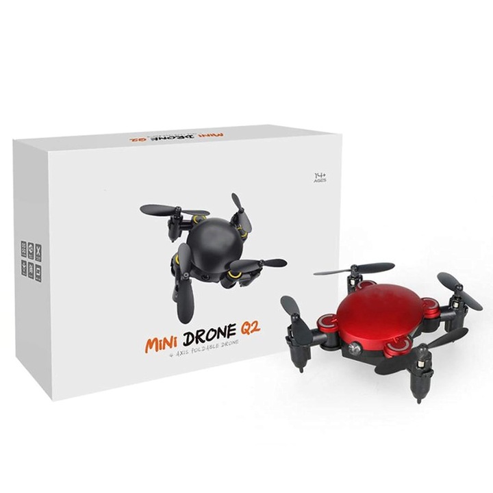 Мини дрон 1TECH Q2 Mini, 2MP камера, WIFI, FPV, Сгъваем, Черен