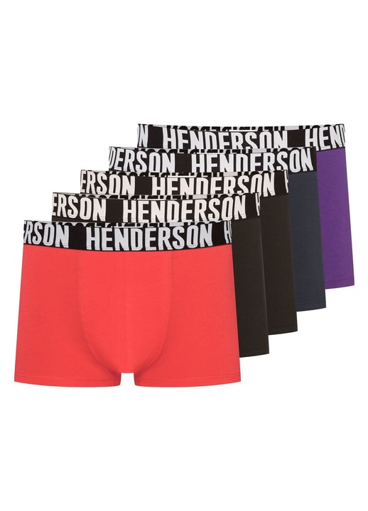 Boxeri Opener Henderson set de 5 perechi negru, albastru, rosu, violet, Multicolor