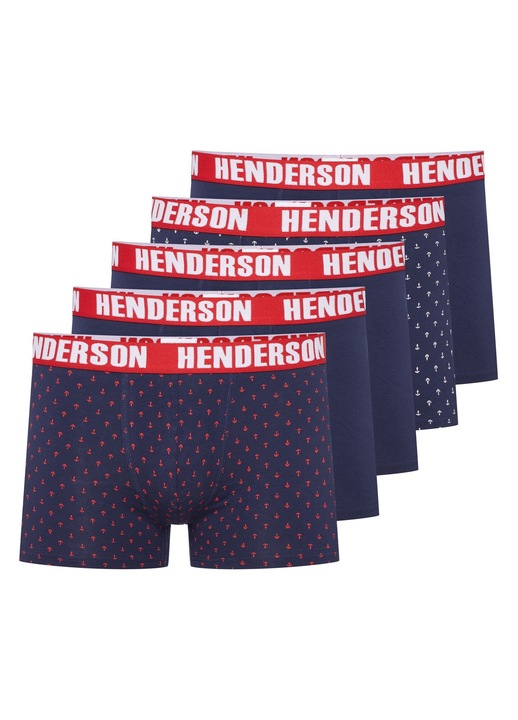 Boxeri (crac mai lung) Ohio Henderson set de 5 perechi Bleumarin, rosu, Multicolor