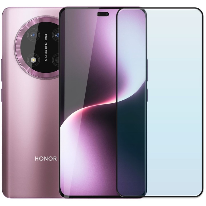 Folie din sticla securizata pentru Honor Magic 7 Lite, HAMSTERBOX Glass Shield, Protectie completa ecran, Full face, Aplicare rapida, Case Friendly, Transparenta