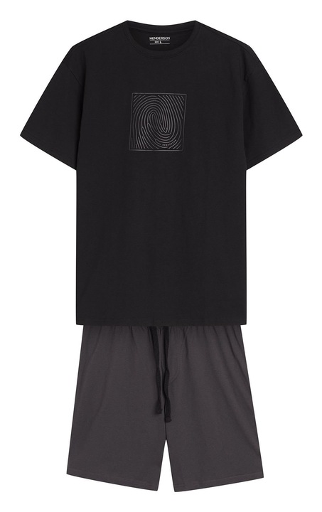 Pijama barbati Outbox Henderson negru, gri, Multicolor