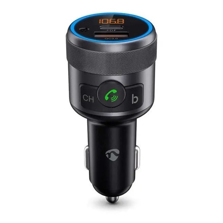 Modulator FM, Bluetooth, Bass Boost, Hands-Free, PD, 1x USB-C, 1x USB-A, asistent vocal, negru