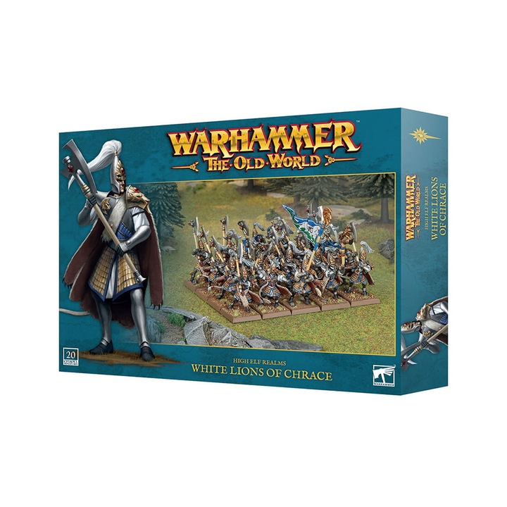 Extensie de joc Warhammer The Old World, White Lions of Chrace High Elf Realms, Games Workshop, 204 piese, gri