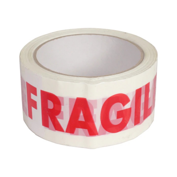 Banda Adeziva FRAGIL, 48mm/60 Metri, Alb/Rosu