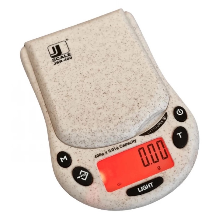 Cantar pentru bijuterii, bucatarie, Jscale JSR-400 Jennings 0.01-400 grame, 2 zecimale, cu Afisaj LCD, 2 x baterii AAA incluse
