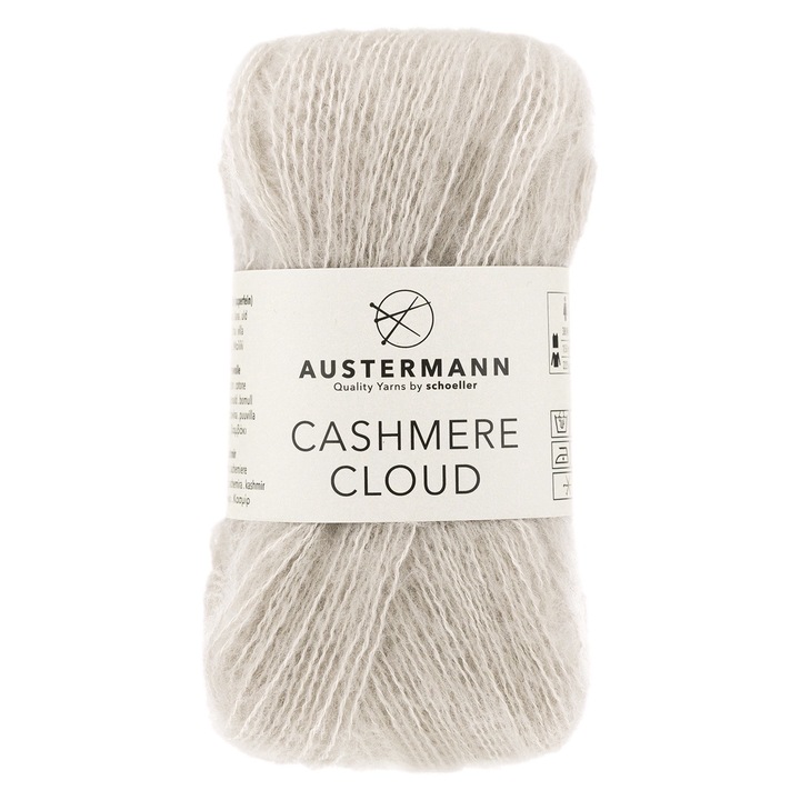 Fir lana superfina cu casmir 20%, Austermann Cashmere Cloud 180 m de tricotat si crosetat, bej