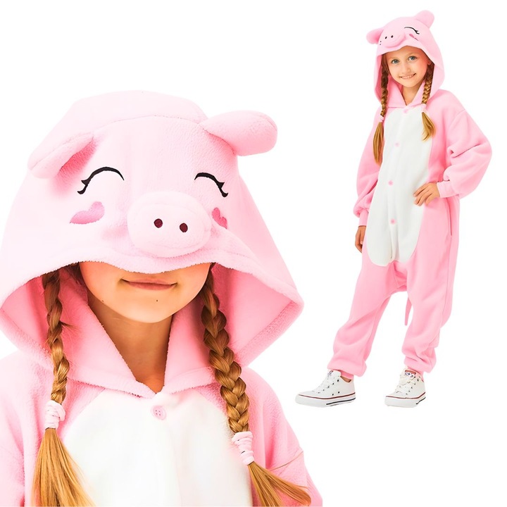 Onesie Kigurumi Pajamas Costume Pink Pig