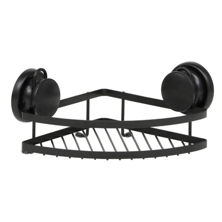 Etajera Baie Din Metal Tendance CR91011108, Montaj Pe Perete, Finisaj Negru, Un Raft, 20 x 20 x 12.5 cm D