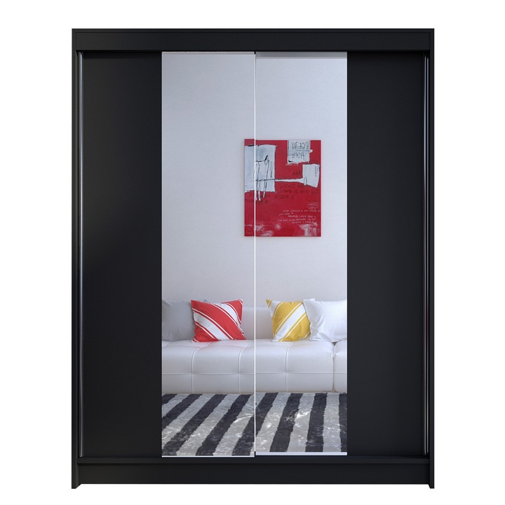 Dulap Belgia II, MIRJAN24, negru, 58x150x200 cm