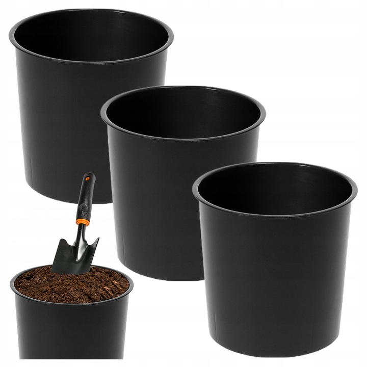 Set de 3x Ghiveci Insertie Lamela LILIA 140 insert - negru LA534-2-04 Lamela