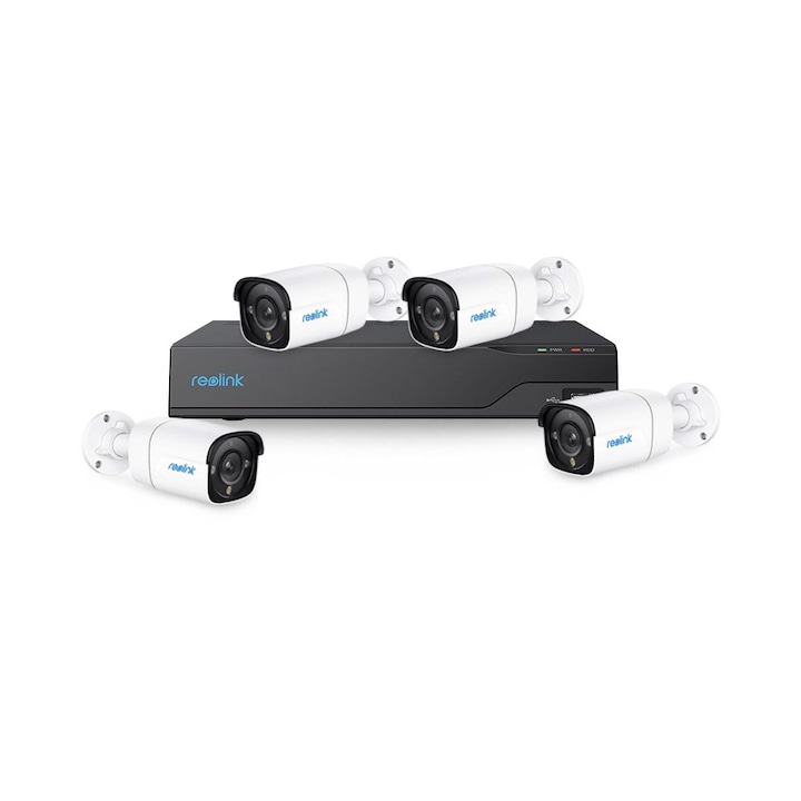 Kit de supraveghere Hikvision cu 8 camere, 8 Megapixeli, Infrarosu 60m, DVR 8 canale 8 Megapixeli, Hard, Accesorii