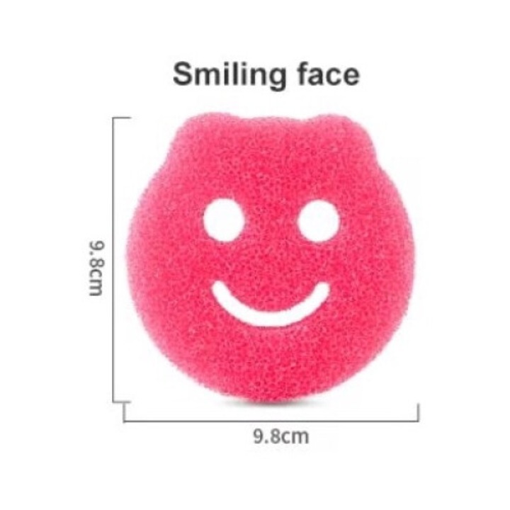 Burete de vase Roz, in forma de ursulet, cu doua straduri, unul rigid si celalalt moale - 1 buc