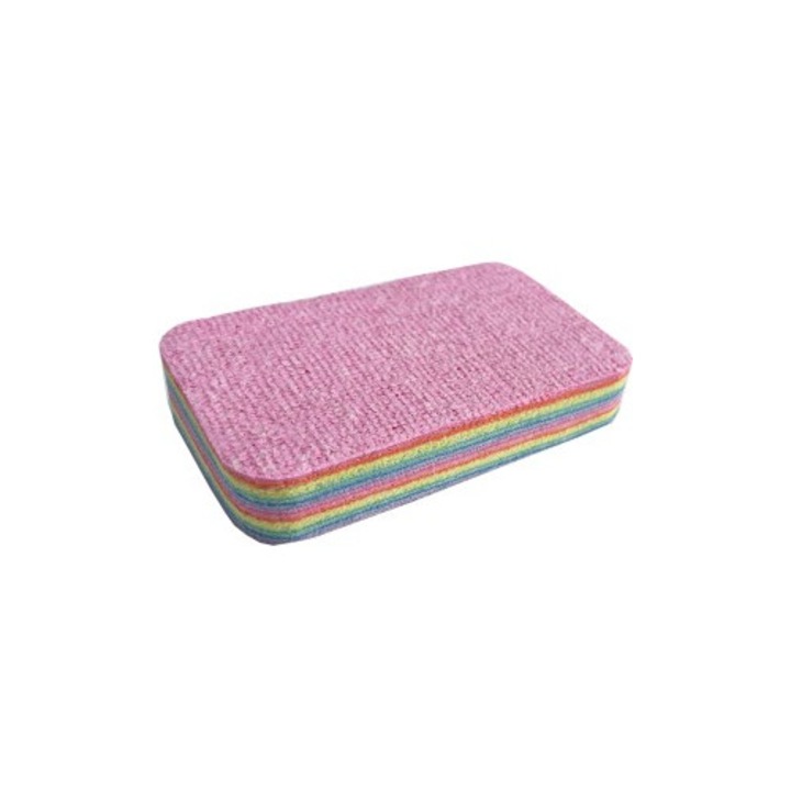 Burete Microfibra Curcubeu 12X7 Cm, 12 Straturi