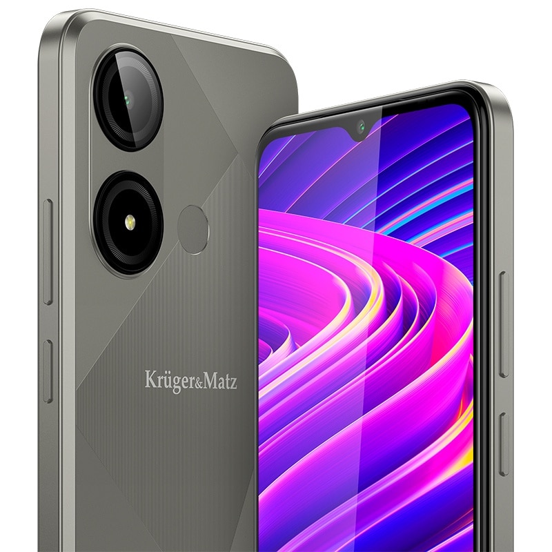 Telefon Mobil Kruger&Matz Flow 11 4/64 GB, Dual Sim, Diagonala Ecran 6.56”, Culoare Gri/Auriu