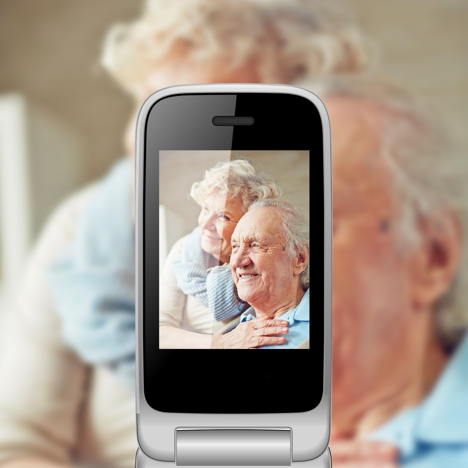 Telefon mobil cu clapeta pentru seniori, meniu in limba Romana, Display dublu, Stand incarcare, Retea 4G, Taste mari, Buton SOS, Micro SIM, Baterie 1300 mAh, usor de folosit pentru varstnici, pensionari si bunici, Functie Apelare Rapida, Ecran 6.1 cm