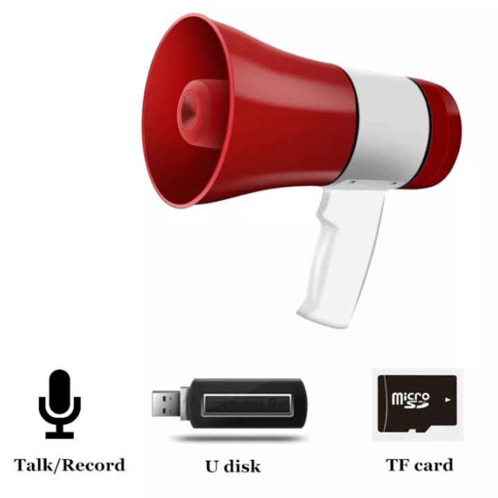 Акумулаторен високоговорител, мощност 30 W, функция за възпроизвеждане на запис, бутон за включване/изключване, контрол на звука, четец на карти с памет, USB, червено/бяло