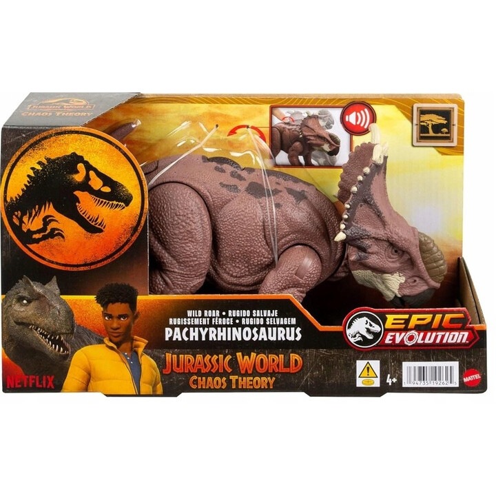 Jurassic World, Mattel, Pachyrhinosaurus figura, 27 cm, fiúknak