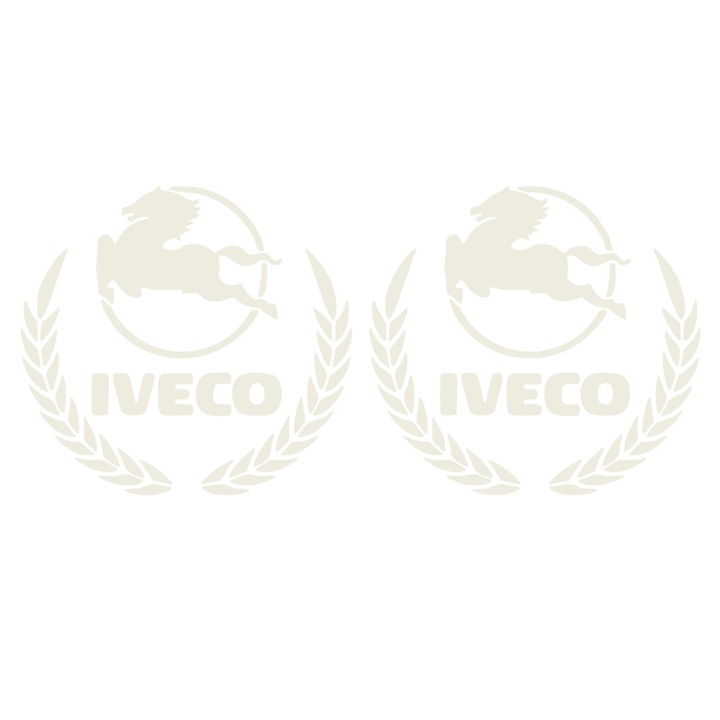 Stickere camion SET IVECO, 30cm, rezistente la apa, soare, alb