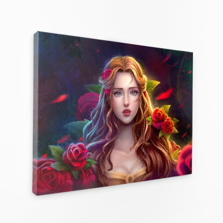 Картина на платно - Beauty of Woman Цветна градина Омагьосване - 120x80 cm