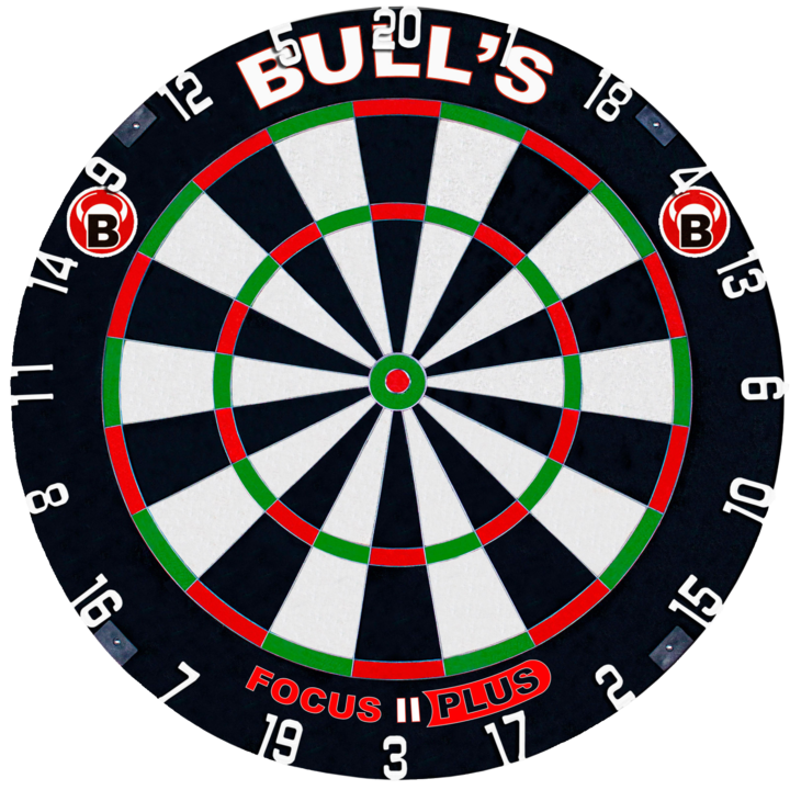 Bull's Focus II Plus darts tábla, 45,5x3,8 cm, szizál anyag, innovatív dizájn