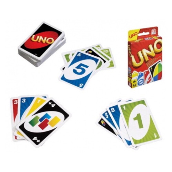 Joc de societate UNO, Mattel, 112 carti, multicolor