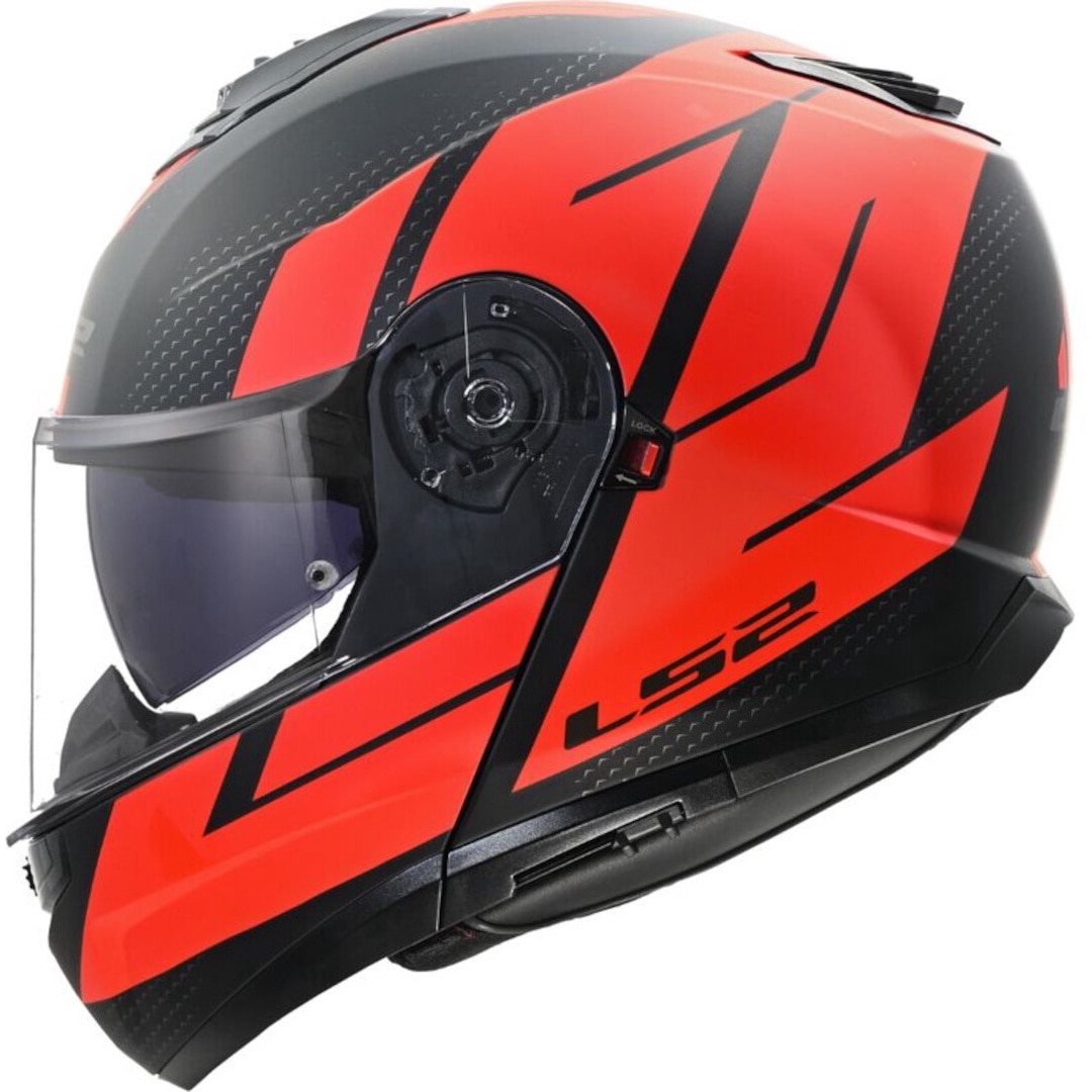 ★良品★TWO B ONE145㎝×HEAD NX size S Casca moto Flip-up LS2 FF908 Strobe II CODE Black Red marime XL