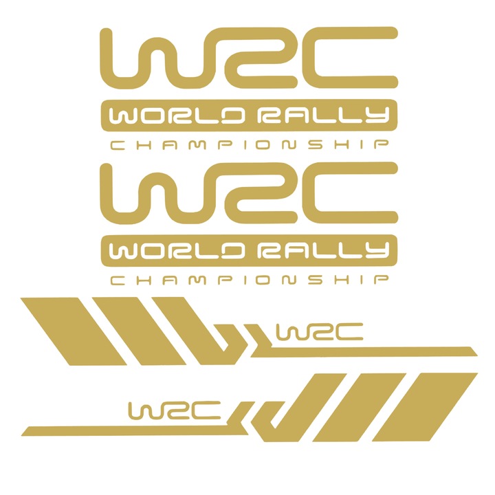 Set 4 stickere laterale WRC, auriu