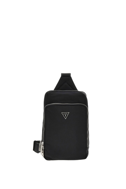 Geanta de dama, GUESS JEANS, Milano, poliamida, neagra, 17x27x7 cm