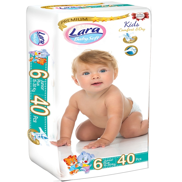 Бебешки пелени LARA PREMIUM №6, 15 - 30 кг., 40 бр