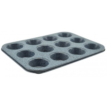 Tava copt briose non-stick 12buc grii Tava copt briose non-stick 12buc grii