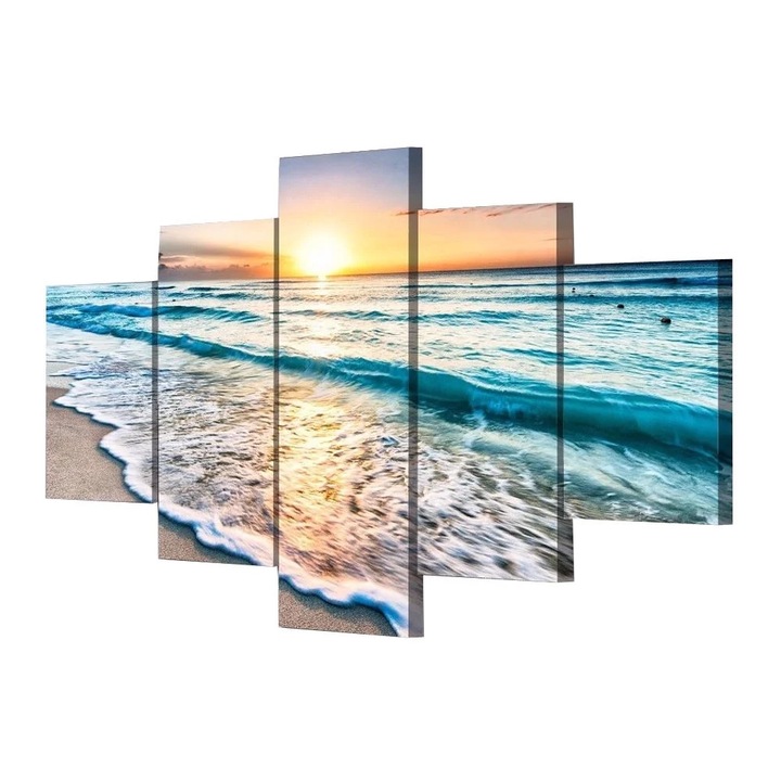 Комплект от 5 картини на платно, 30x40cm, 30x60cm, 30x80cm, многоцветни