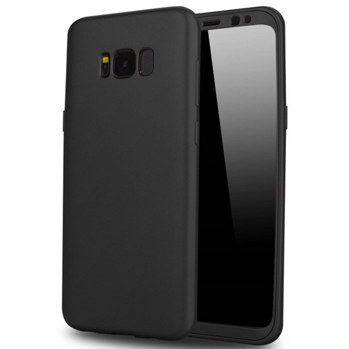 Калъф FullBody MyStyle Black за Samsung Galaxy S8 пълно покритие на 360 градуса с безплатно защитно фолио