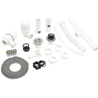 Kit montare chiuveta de bucatarie cu doua cuve Kring KR-SNK13, sifon 52 mm, valva, 10 clipsuri si garnitura etansare