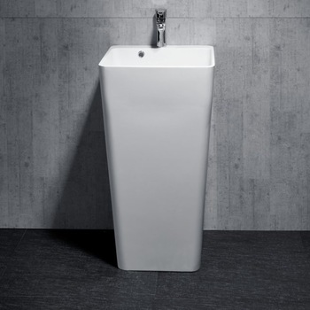 Lavoar (chiuveta baie) freestanding Sanotechnik WS02, marmura artificiala, 45x45x82 cm, Alb Lavoar (chiuveta baie) freestanding Sanotechnik WS02, marmura artificiala, 45x45x82 cm, Alb