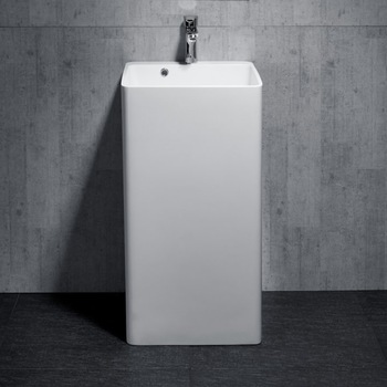 Lavoar (chiuveta baie) freestanding Sanotechnik WS01, marmura artificiala, 45x45x82 cm, Alb Lavoar (chiuveta baie) freestanding Sanotechnik WS01, marmura artificiala, 45x45x82 cm, Alb