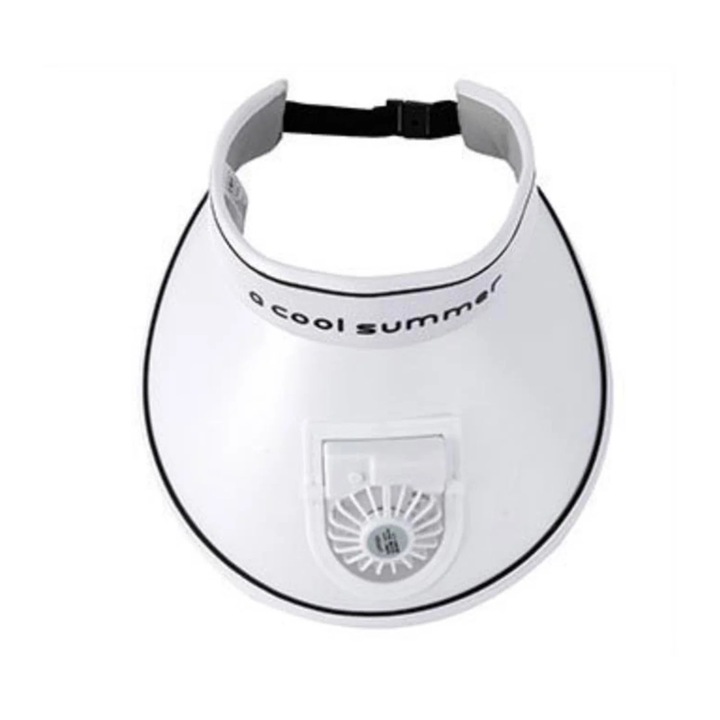 Шапка с вграден вентилатор, лятна, черна, с размери 36х30х6 см