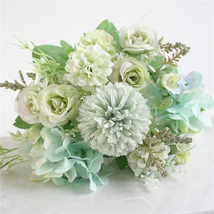 Buchet de flori artificiale multicolor, decor pentru nunta si petreceri, 30x45cm, set 1 buchet