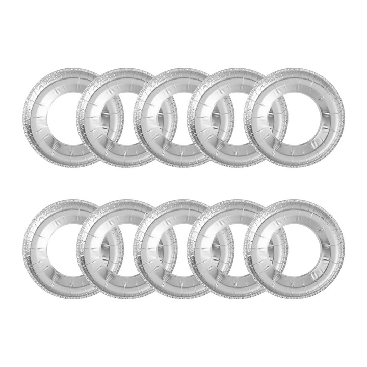 Huse aluminiu pentru arzator aragaz set 10 buc 22x22cm argintiu