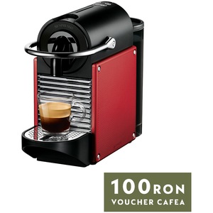Espressor Nespresso De'Longhi Pixie EN124.R, 1260W, 19 Bar, 0.7L, Rosu + set capsule degustare