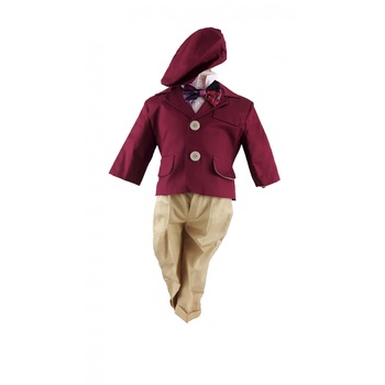 Costum cinci piese pentru botez, culoare fucsia, pentru baieti 0-3 luni Costum cinci piese pentru botez, culoare fucsia, pentru baieti 0-3 luni