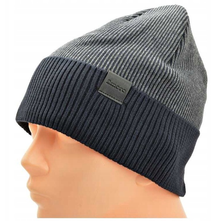 Caciula Barbati Model ST-561B, Premium Acril, Bleumarin, Marime L-XL, Groasa, Calduroasa si Confortabila, Ideala Iarna Toamna, Protectie Frig, Stil Modern Casual, Tricotata, Versatila, Accesorii Moda eMAG