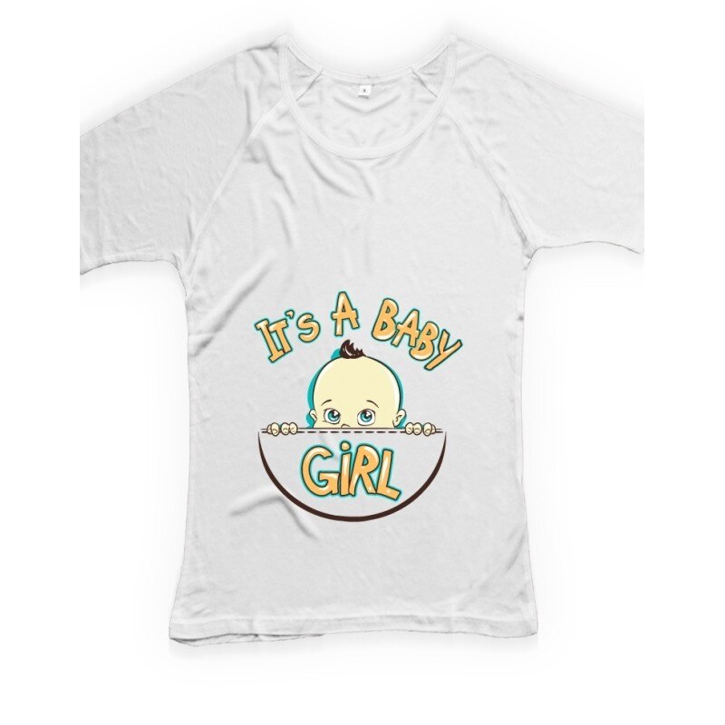 Tricou personalizat, It's a baby girl, Continental N95, Alb, Alb