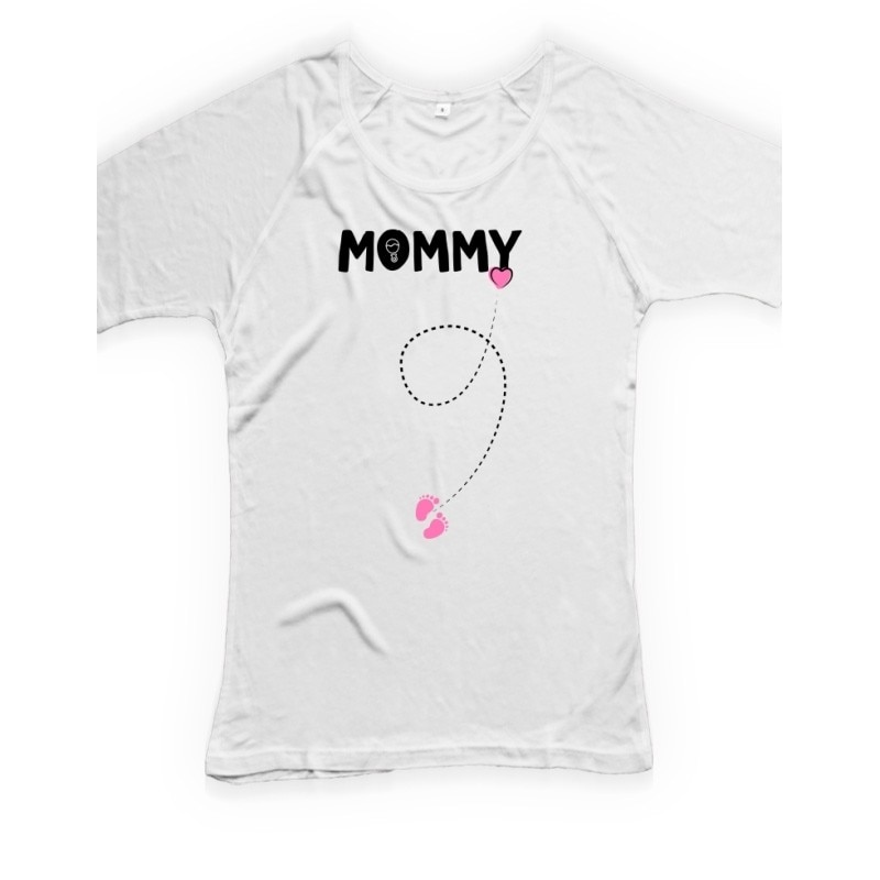 Tricou personalizat, Mommy, Continental N95, Alb, Alb, S