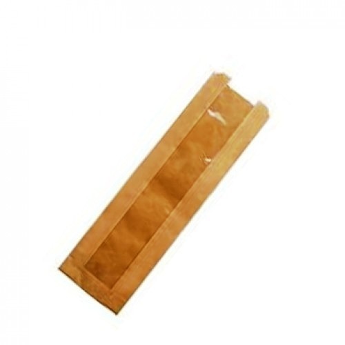 Pungi hartie natur, cu fereastra BOPP, pentru franzela, 18x5x36 cm, 1000 buc