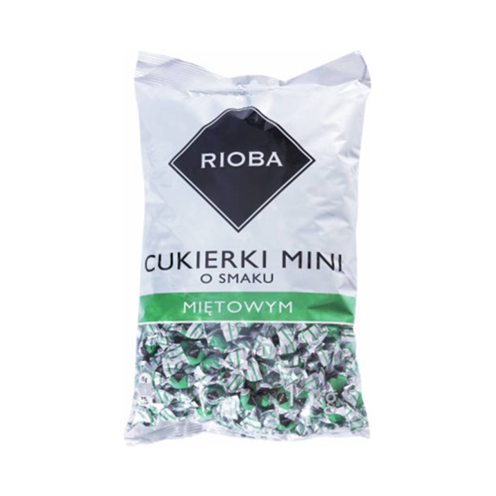 Bomboane Rioba Mini, cu aroma de menta, verde, 1 kg